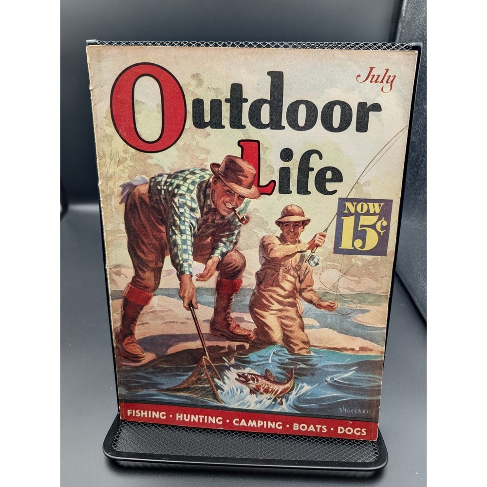 Vintage Outdoor Life Magazine July 1938 - Cover Painting By H Hoecker - Picture 1 of 9